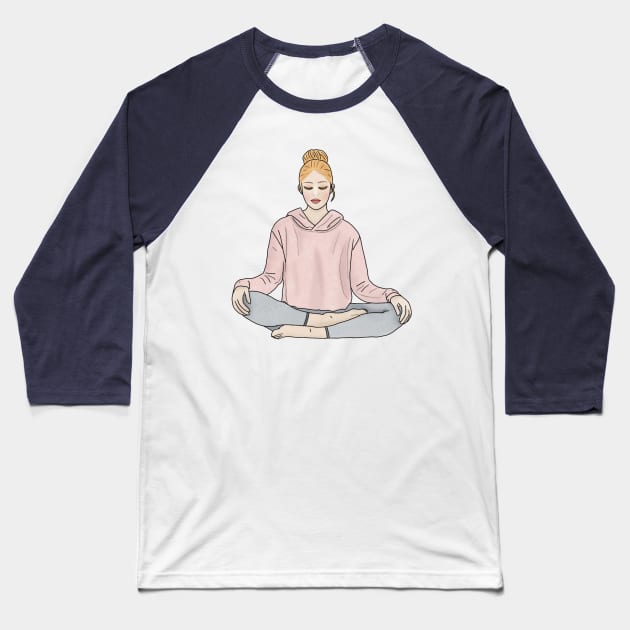 Meditation Baseball T-Shirt by piscoletters